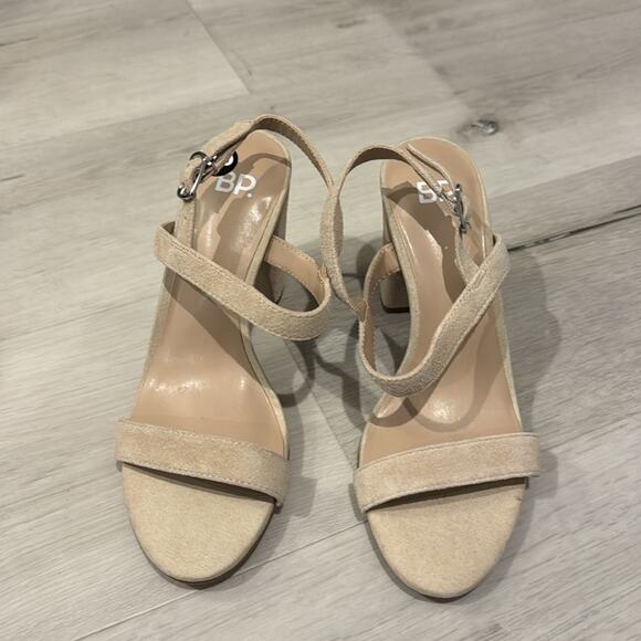BP NWT Lula Slingback Blush Suede Strappy Block heel Sandals - Picture 6 of 8